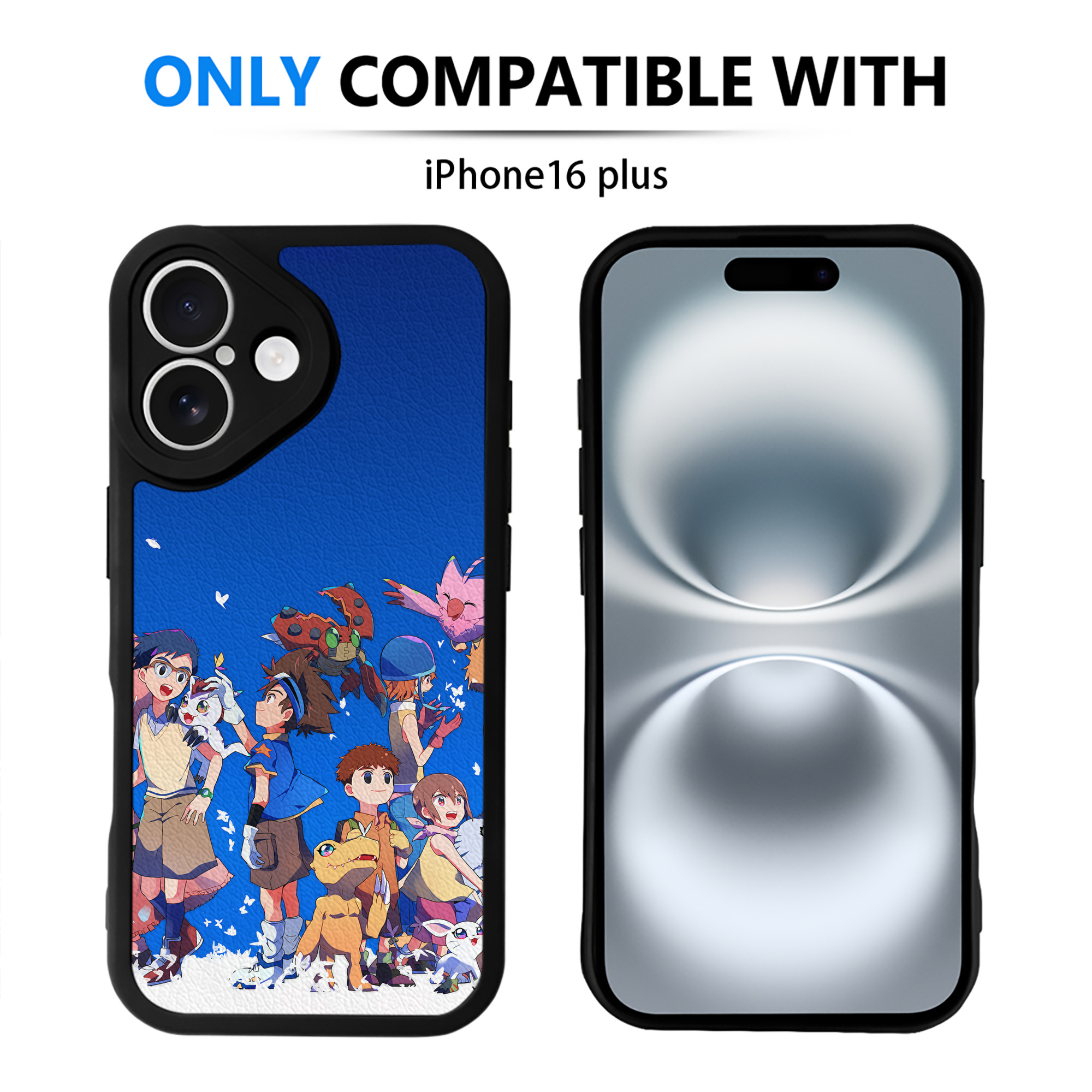 （画像用） Digimon デジタルモンスター/デジモン 【iPhone 16シリーズ対応】シリコンスマホケース（レザー調） 材質：シリコン